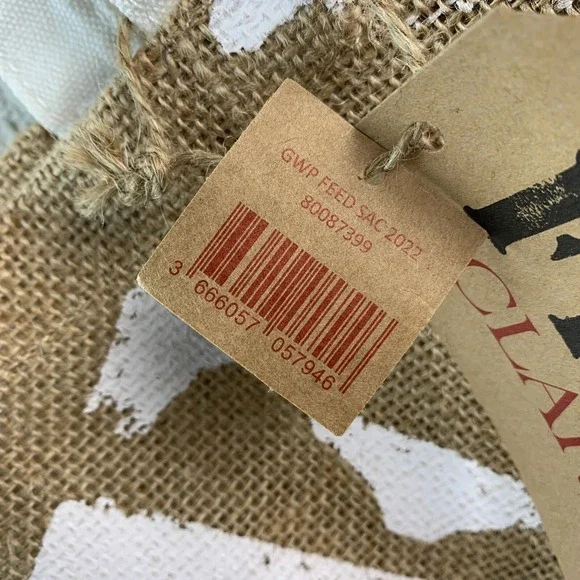 Clarins Burlap Canvas Tote Bag 7 FEED The Children Of The World 15X18X6" Shopper - Picture 9 of 15